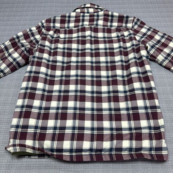 LL Bean Flannel Shirt Mens Large Traditional Fit Plaid Fleece Lined Shaket - Picture 7 of 10